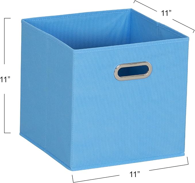 Household Essentials, Light Blue 6 Pack Fabric Storage Bins - Image 2