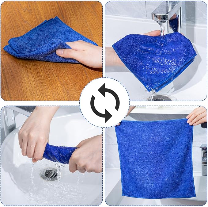 200 Pieces Microfiber Cleaning Cloths Bulk Absorbent Microfiber Towels Reusable - Image 5