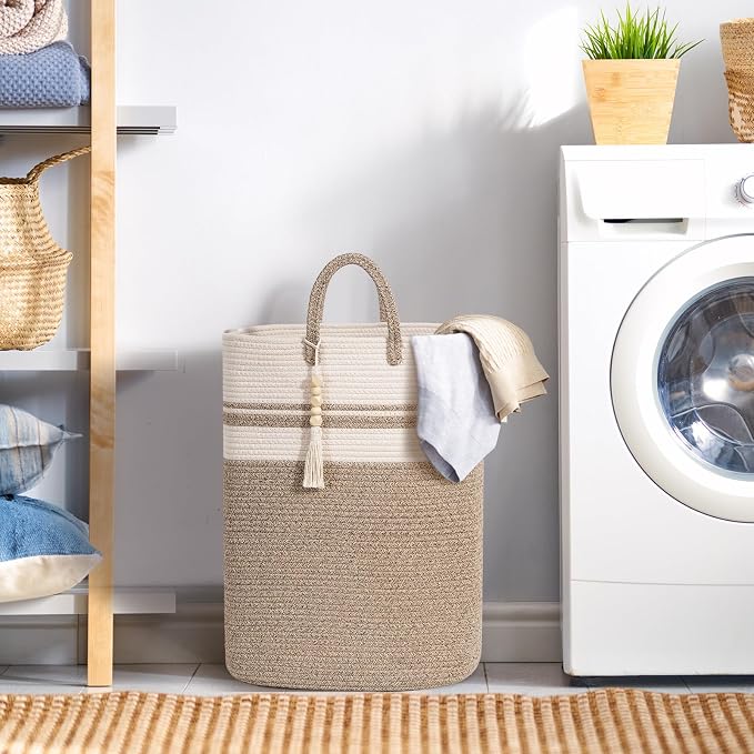 Woven Laundry Basket for Clothes, 100 L Large Rectangle Laundry Hampers - Image 2