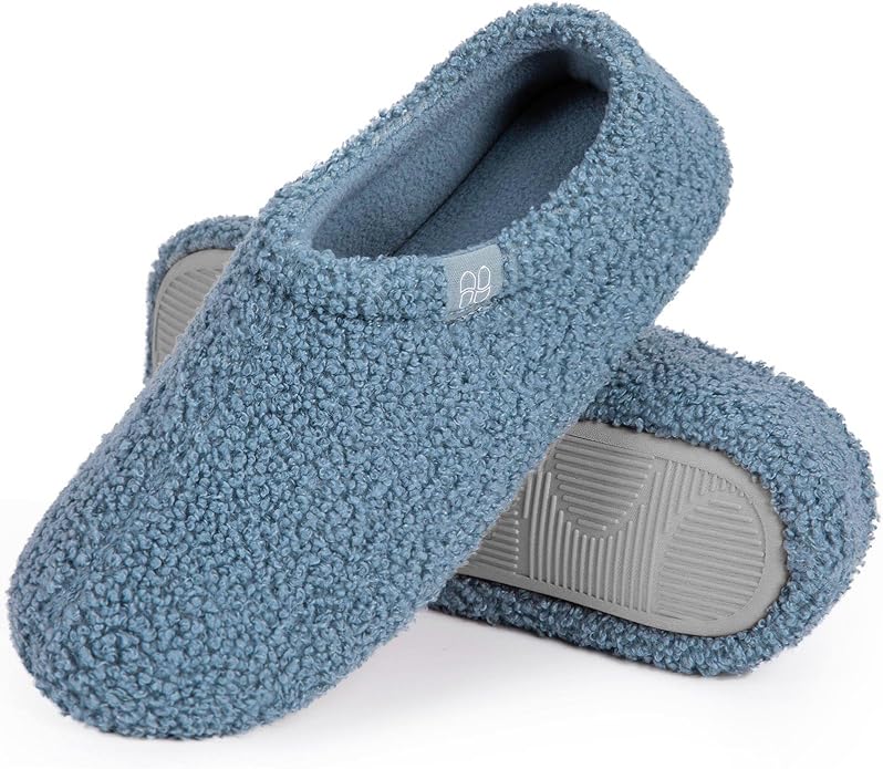 HomeTop Women's Fuzzy Curly Fur Memory Foam Loafer Slippers by HomeTop