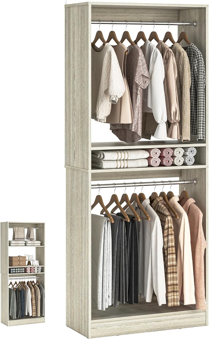 Unikito 25” Closet System, Freestanding Closets Organizer Wardrobe