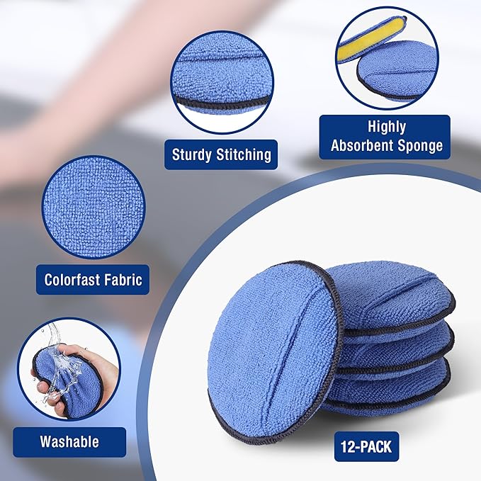 WORKPRO 12-Pack Car Wax Applicator Pads - Image 5