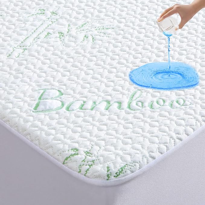 GOONIK California King Mattress Protector, Breathable Bamboo Viscose Waterproof by GOONIK