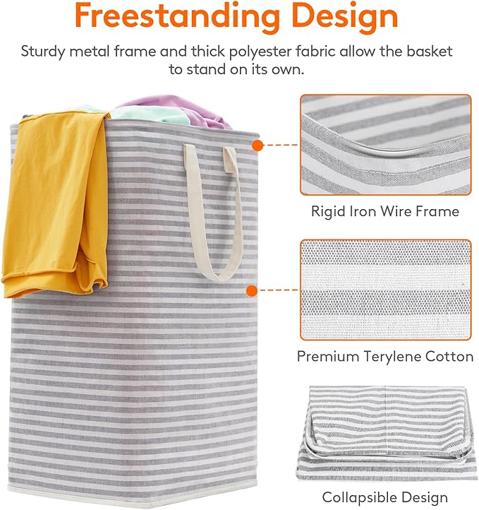 Lifewit 2 Pack Laundry Hamper Large Collapsible Laundry Basket, Freestanding - Image 2