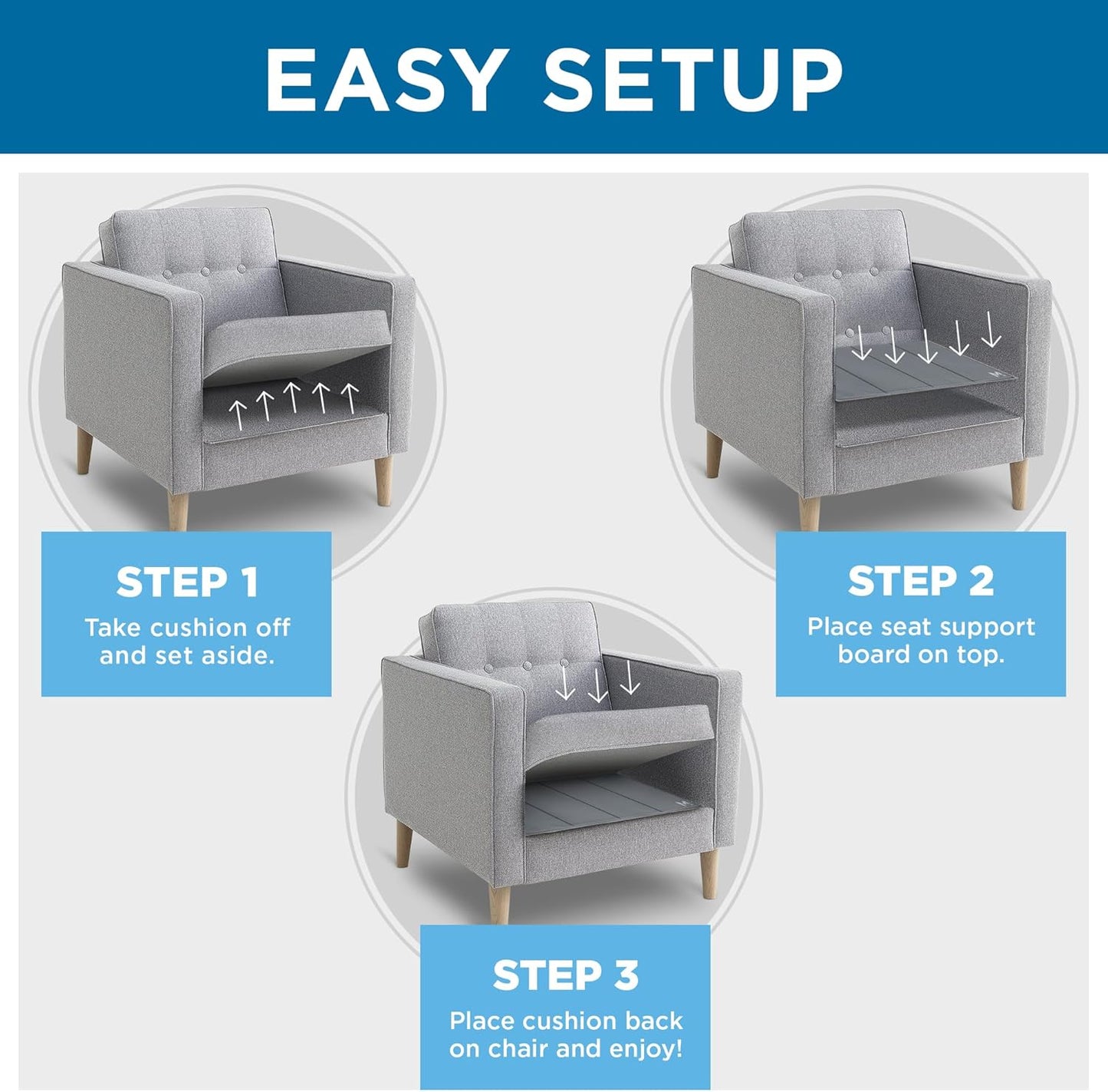 Heavy Duty Chair Cushion Support for Sagging Cushions (17x22) Engineered Wood Chair Seat Support for Sagging Seat, Under Foam Firming Boards for Recliner and Armchair Saver Stiffener Reinforcement