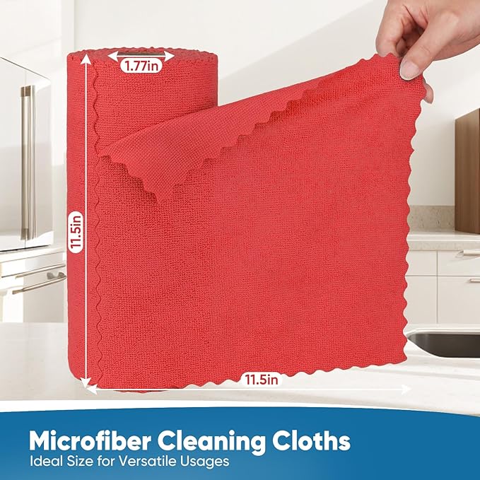 Orighty Microfiber Cleaning Cloths, 75 Sheets Shop Towels, Reusable Paper - Image 4