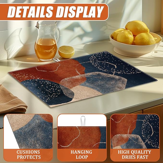 Abstract Stones Art Dish Drying Mat - Image 3