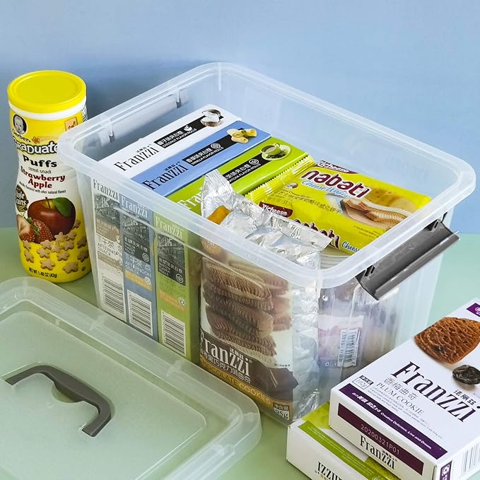 Bringer 6-Pack Clear Plastic Latching Storage Box, Plastic Box, 10 L - Image 6
