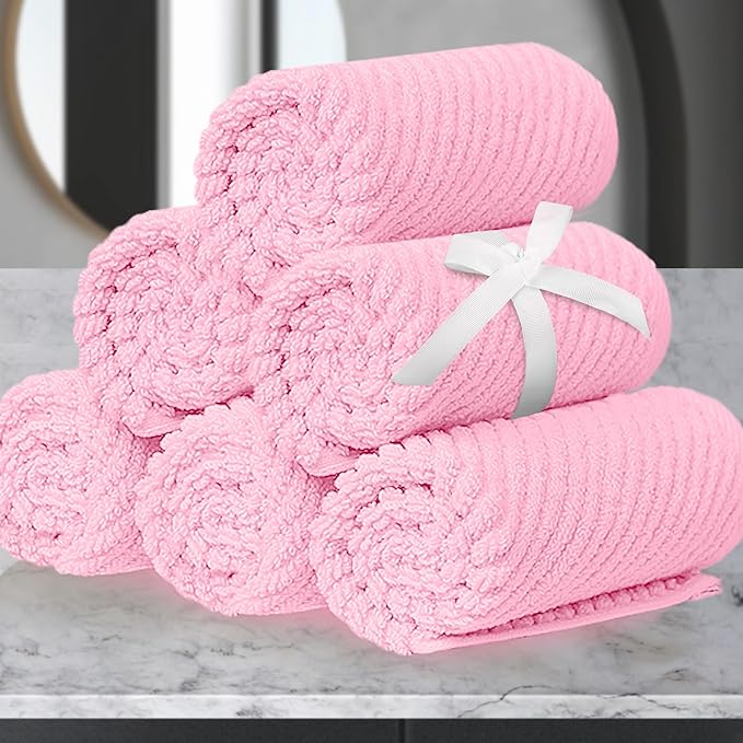 VOOVA & MOVAS Towels for Face, Luxury Hand Towels Set of 6, Fluffy Facial by VOOVAMOVAS