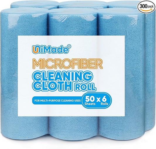 Microfiber Cleaning Cloth, 300 Sheets Shop Towels Commercial Grade Washcloths by Unimade