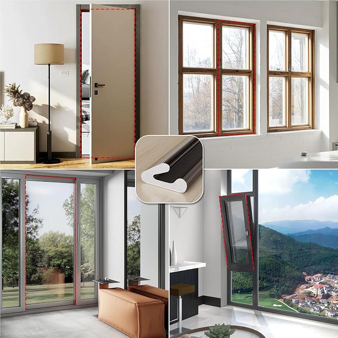 V-Shaped Weather Stripping Door Seal, 52.5FT Draft Stopper - Image 9