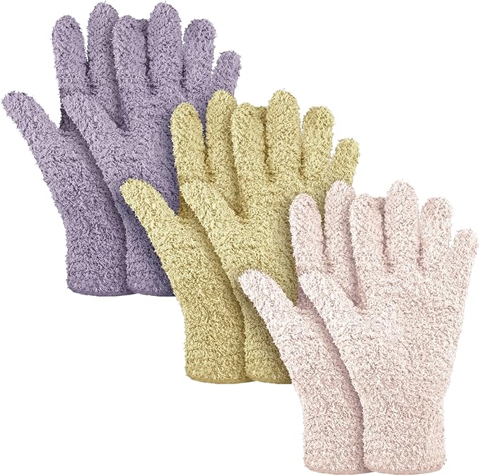 Patelai 3 Pairs Microfiber Plant Dusting Gloves Leaf Cleaning Gloves by Patelai