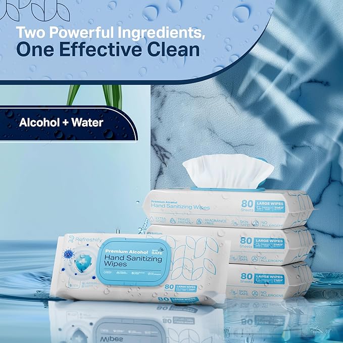 Large Alcohol Wipes 75% Unscented Hand Sanitizing Wipes Alcohol Wipes - Image 3