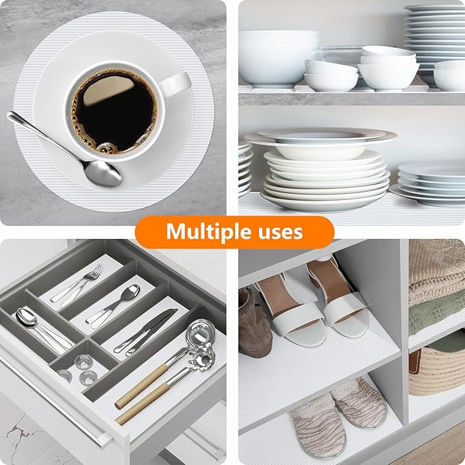 Shelf Liners for Kitchen Cabinets Drawer Liner Non Adhesive Cupboard Mat EVA - Image 2