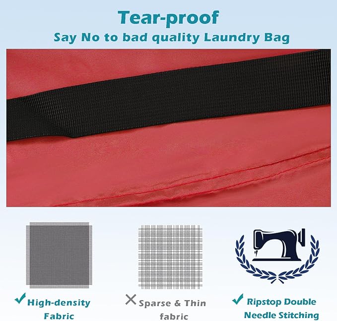 Heavy Duty Laundry Bag 2 Pack XL Nylon Laundry Bags - Image 3