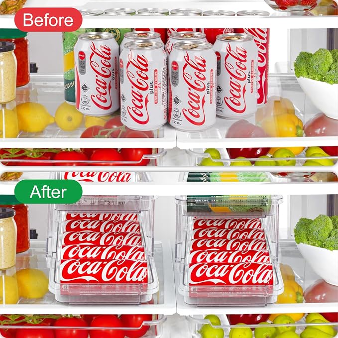 2 Pack Drink Organizer for Refrigerator, Soda Can Dispenser, Adjustable Width - Image 5