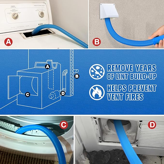 Sealegend Dryer Vent Cleaner Kit Vacuum Hose Attachment Compatible - Image 3