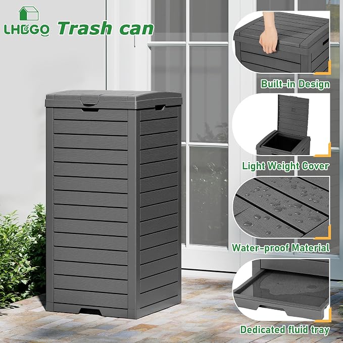 Outdoor Trash Can, 31 Gallon Garbage Can - Image 4