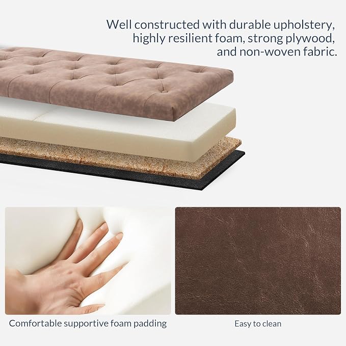 BELLEZE 47" Storage Ottoman, Storage Bench - Image 10