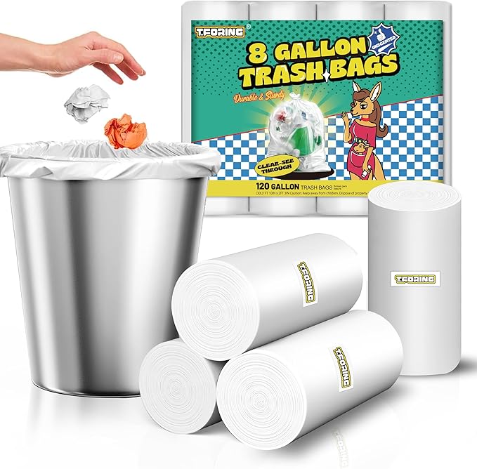 120 Count 8 Gallon Trash Bags Unscented by TFORING%C2%AE