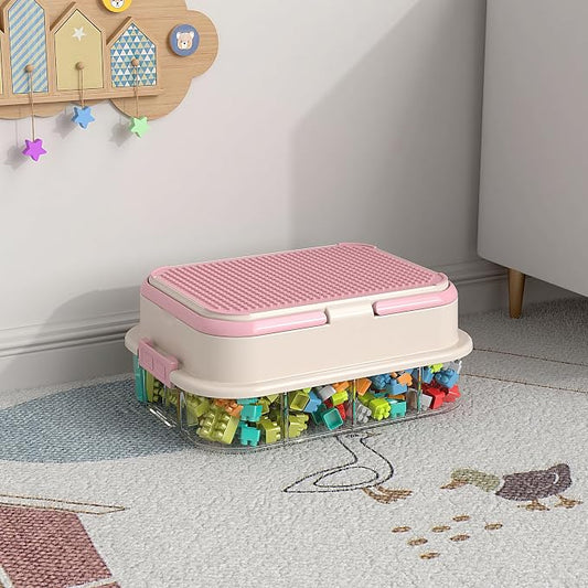 Toy Storage Organizer Box with Handle, Stackable Building Block Toy Box with by joyingbaby