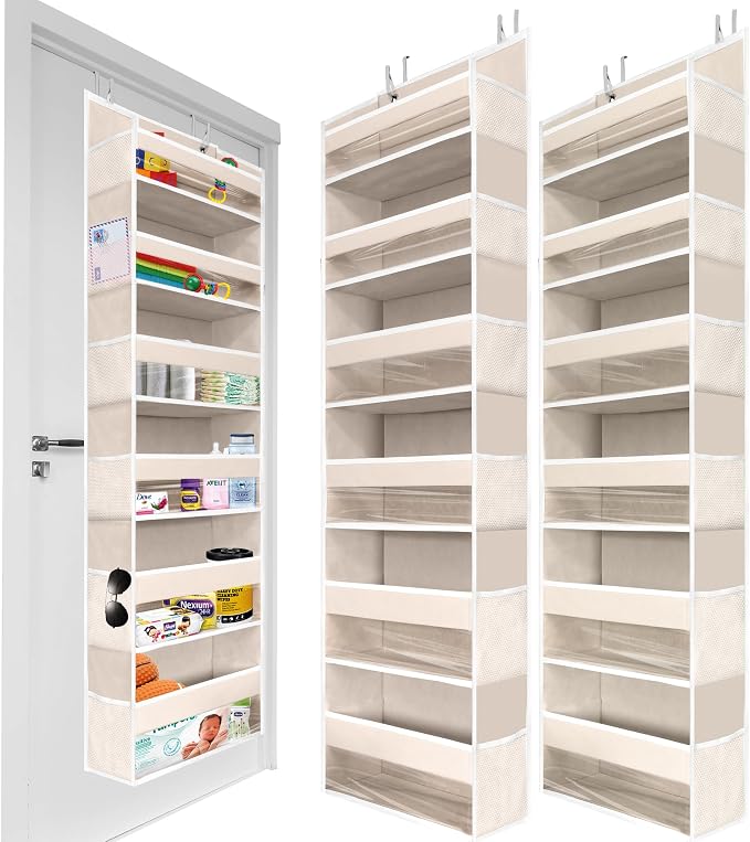 HOMELUX THEORY 2 PC Heavy Duty Over the Door Organizer 55x14x6.7, 6 Large Front by HomeluxTheory