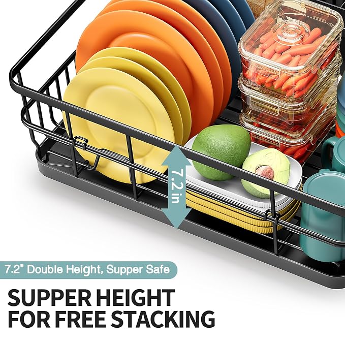 Dish Drying Rack for Kitchen Counter, Large Dish Racks - Image 3