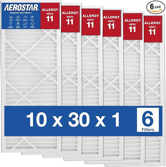 Aerostar Air Filters 10x30x1 MERV 11, Healthier Air by AirFiltersDelivered