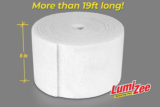 Non-Scratch White Scrubbing Pads Roll 19ft Economy Size Sponge Scouring Pad - Image 4