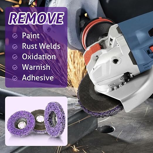 WICHEMI 10 Pack 4'' x 5/8'' Strip Discs Rust Remover Paint Stripping Wheel - Image 2