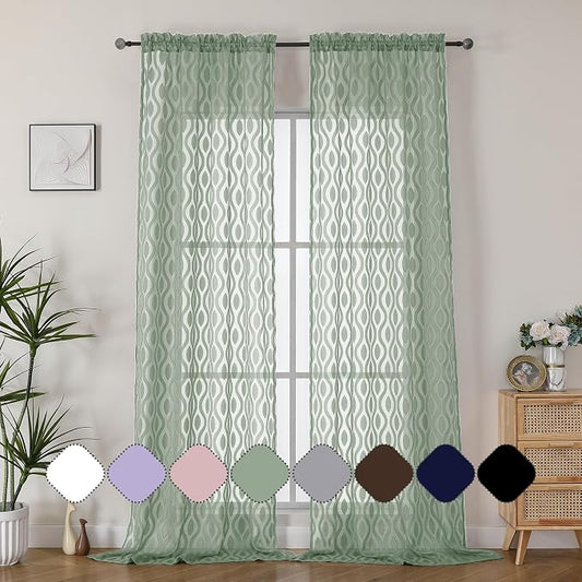 Aiyufeng Sheer Curtains 96 Inches Long by Aiyufeng