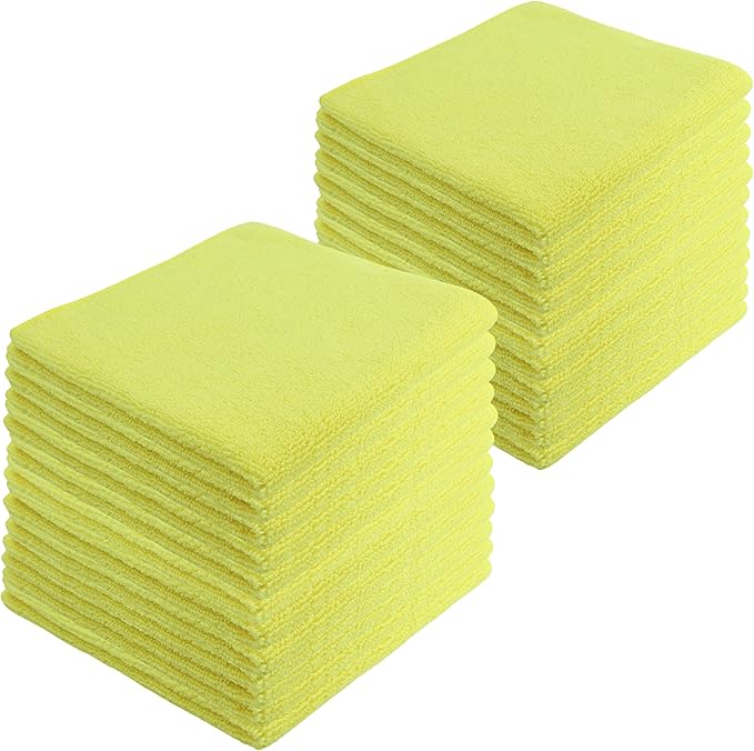 Microfiber Cleaning Cloths, 24 Pack, All-Purpose, Highly Absorbent, Washable by JDHomease