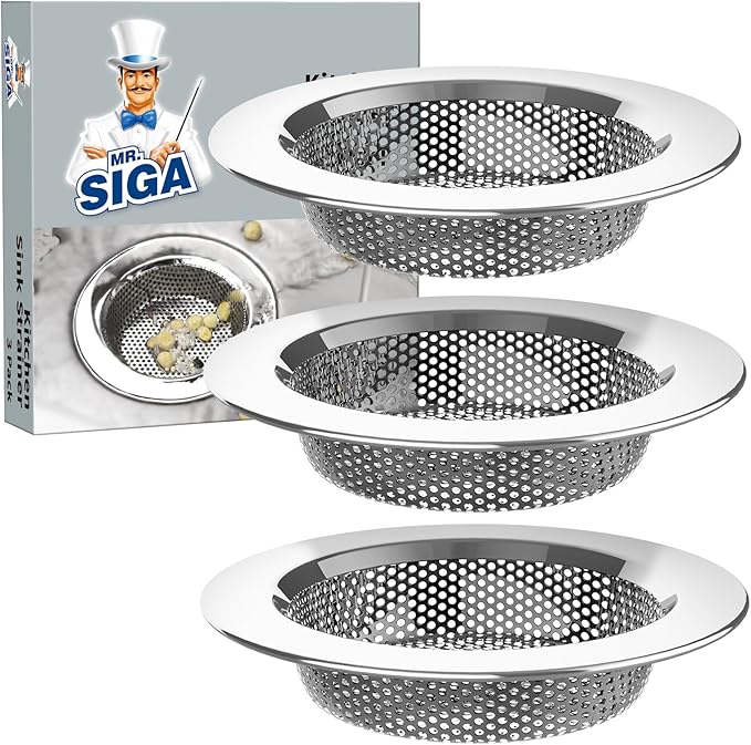 MR.SIGA Kitchen Sink Strainer, Stainless Steel Sink Drain Strainer, Dishwasher by MRSIGA