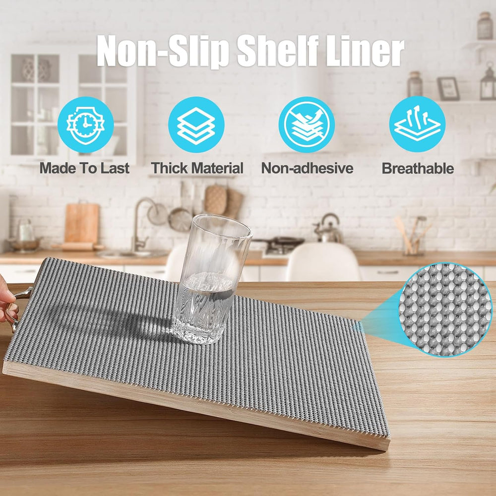 Songrey Non-Slip Shelf Cabinet and Drawer Liner, 17.5IN x 30FT, Dark Gray