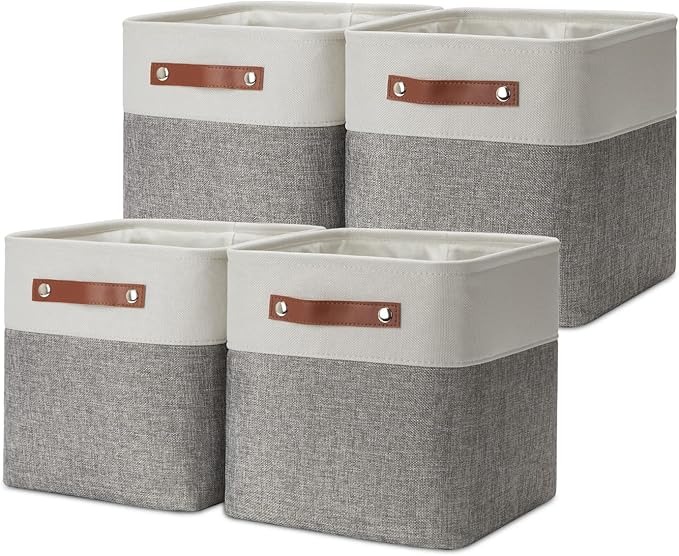 DULLEMELO 11 Inch Cube Storage Bins Fabric Storage Cubes 4 Pack Foldable Cube by DULLEMELO