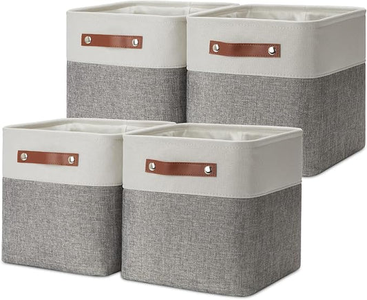 DULLEMELO 11 Inch Cube Storage Bins Fabric Storage Cubes 4 Pack Foldable Cube by DULLEMELO
