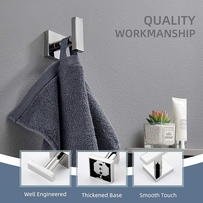 Angle Simple Towel Hook for Bathroom, SUS 304 Stainless Steel Robe Coat Hook - Image 7