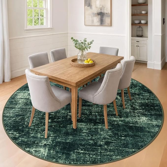 IOHOUZE Abstract Round Area Rug 8 Ft Washable Circle Rugs Large Round Rug Non - Image 2