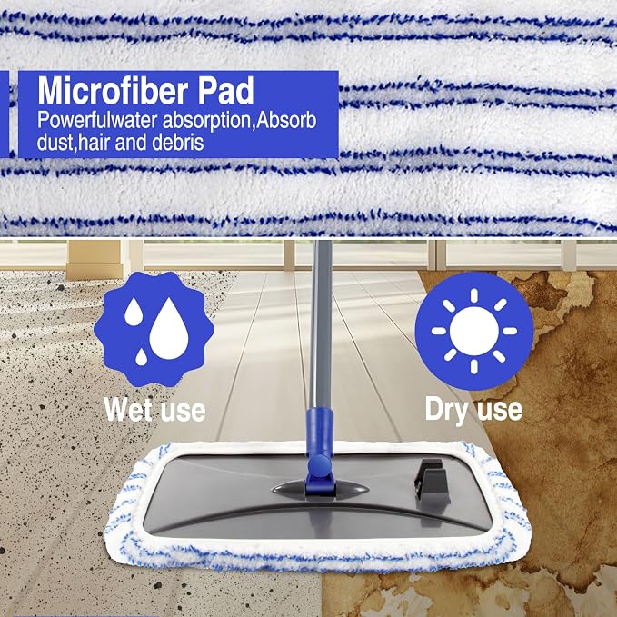 MASTERTOP Microfiber Mops for Floor Cleaning, Extra Large Industrial Mop - Image 3