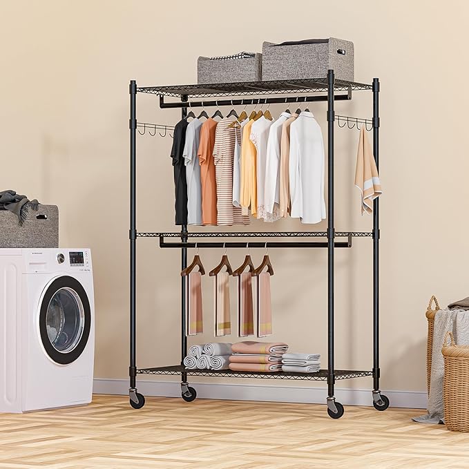 Homdox 3 Tier Heavy Duty Garment Rack - Image 7