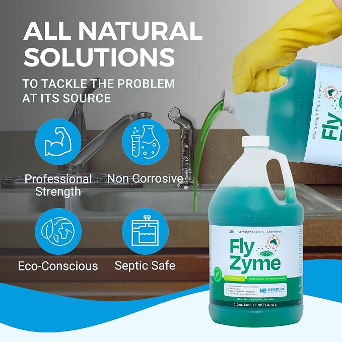 KINZUA ENVIRONMENTAL Fly-Zyme, Highly Concentrated Enzyme Drain Cleaner - Image 4
