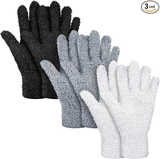 Patelai 3 Pairs Microfiber Plant Dusting Gloves Leaf Cleaning Gloves by Patelai