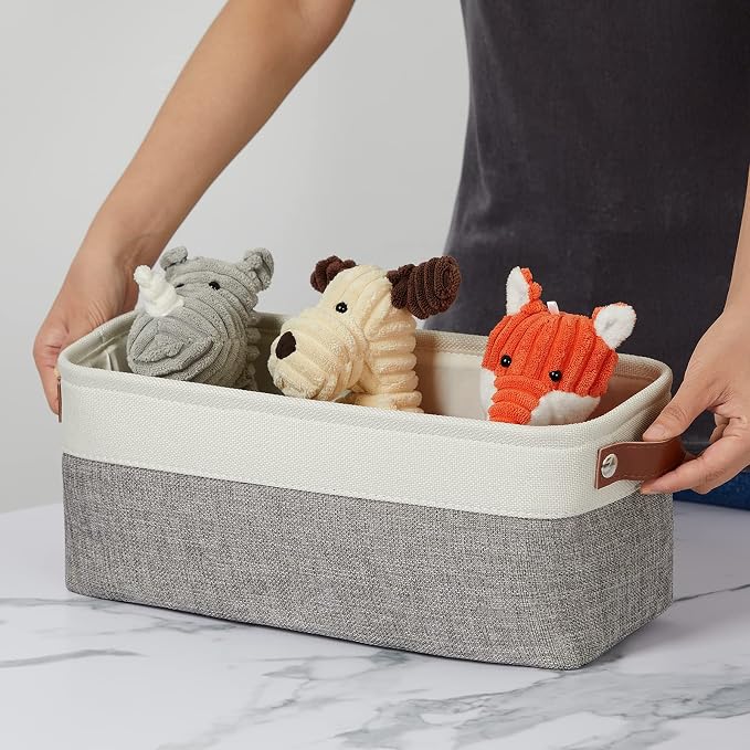 DULLEMELO Small Storage Baskets 15"x6"x5.5", Fabric Storage Bins - Image 7