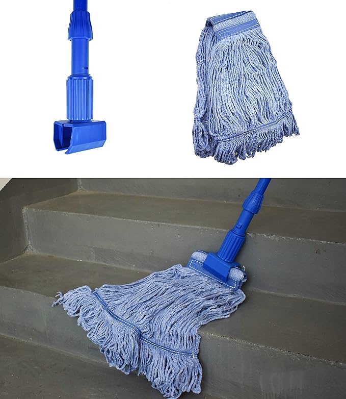Mop Head Replacement Commercial Heavy Duty String Blue Wet Mop Heads - Image 7