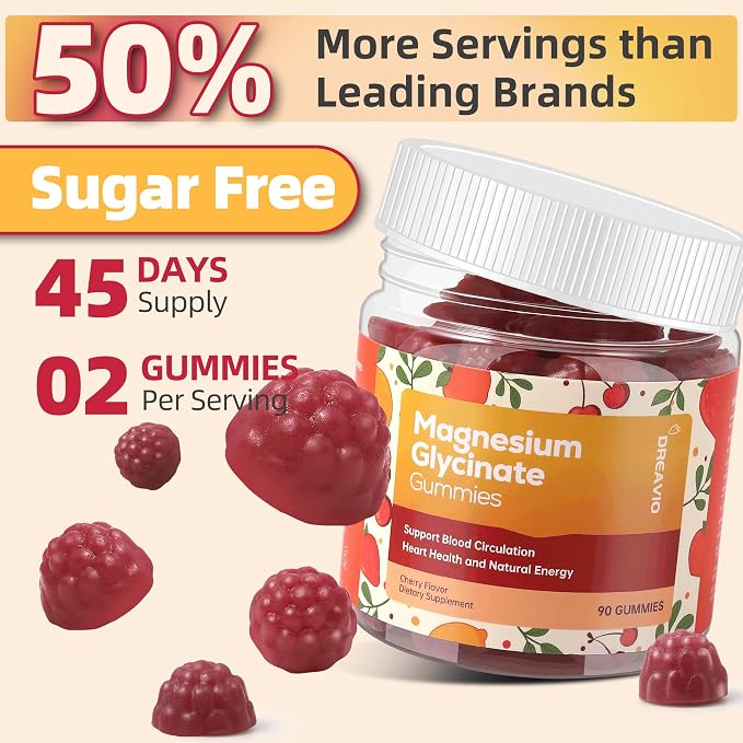 90 Count Magnesium Glycinate Gummies 400mg w/Ashwagandha Supplement - Image 6