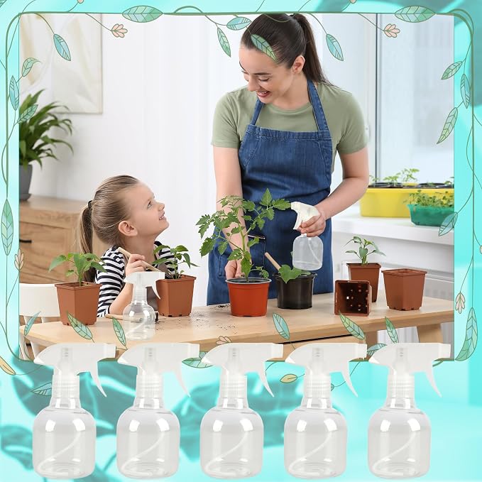 25 Pcs Plastic Spray Bottles 8 oz Empty Clear Refillable Spray Bottles - Image 6