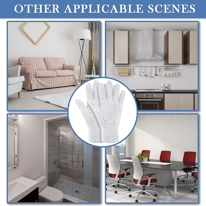 Bencailor 6 Pairs Microfiber Dusting Gloves, Dusting Cleaning Gloves Microfiber - Image 7