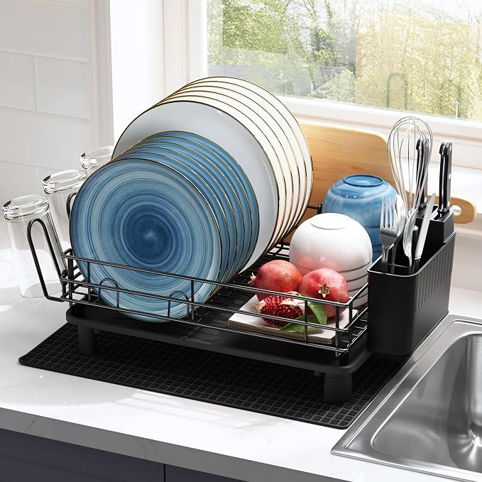 JASIWAY Stainless Steel Black Dish Drainers Drying Rack by JASIWAY