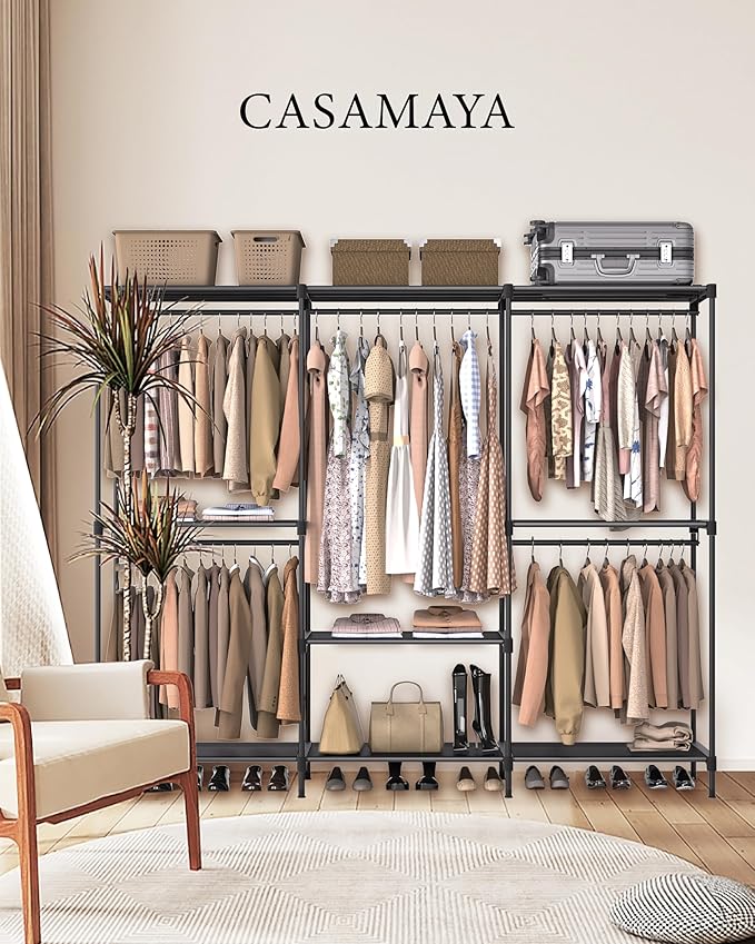 Clothes Rack, Portable Closet, 80.7 Inch Extra Large Capacity Wardrobe Closet - Image 2