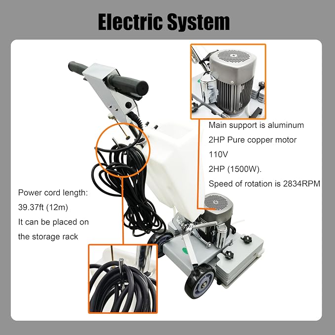 Floor Grinding Scrubber Buffer Polisher Machine Square Chassis Clean Polish Wax - Image 5